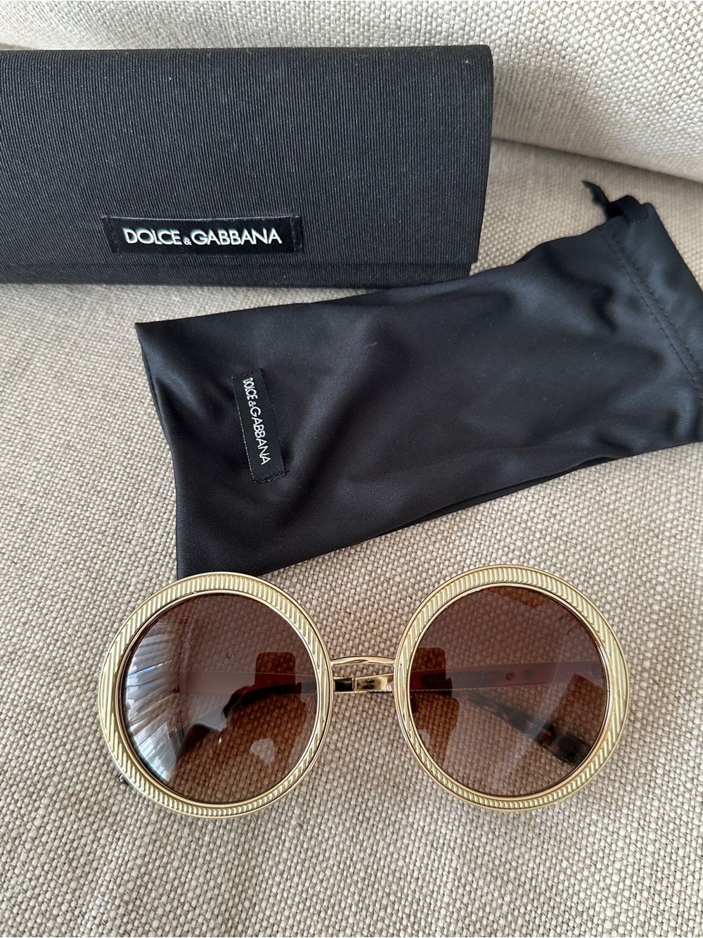 Dolce & Gabbana Gold Tone/Havana DG2179 Round Sunglasses - Picture 8 of 16